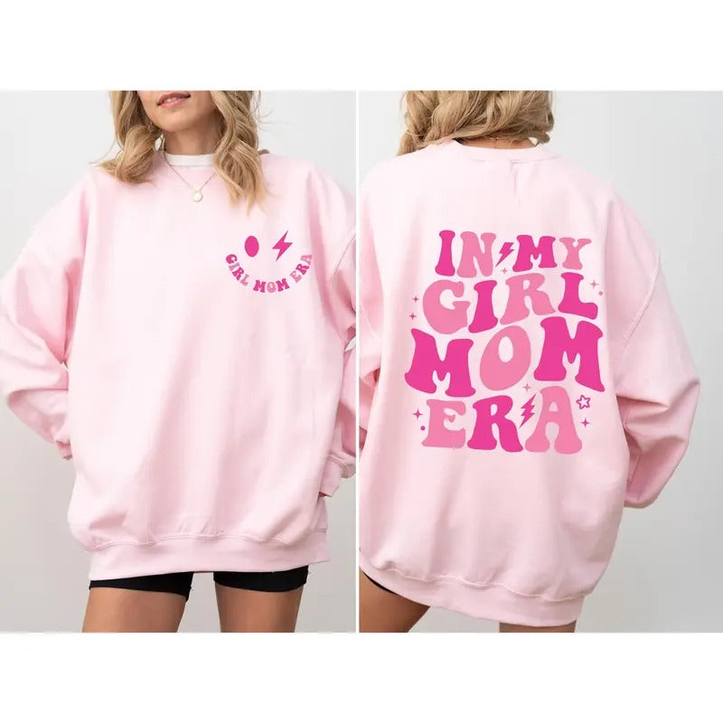 In My Girl Mom Era Sweatshirt Girl Mama Comfort Colors Tshirt Girl Mom Club Girl Mom Tshirt New Mom Gift Gender Reveal Expecting Mom TK43GN