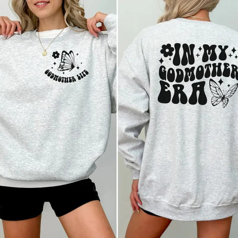 In My Godmother Era Shirt, God Mother Sweatshirt, Godmom Tee Shirt, Godmother Life Sweater, Christian Mommy T-Shirt, Gift...