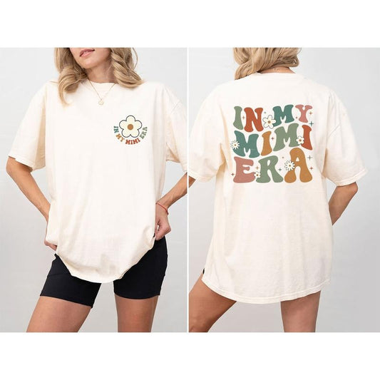In My Mimi Era Shirt, Gift For Grammy, Family Shirt, Comfort Color Shirt For Mom, Mother's Day Shirts, Shirt For Mimi, Retro Shirt For Mom, Mother's Day Gifts, Cute Gift, Shirt For Women, Gift For New Grandma, Women Tops Comfortable Floral Breathable