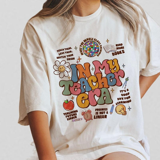 In My Teacher Era Shirts, Comfort Color Teacher Shirts, Teacher Gifts, Teacher Back to School Shirt, Teacher Appreciation Gift, Preschool Teacher Shirt, Gift for Teachers, Shirt For Women, Cute Tee For Teacher, Women Tops Breathable Casual Comfortable