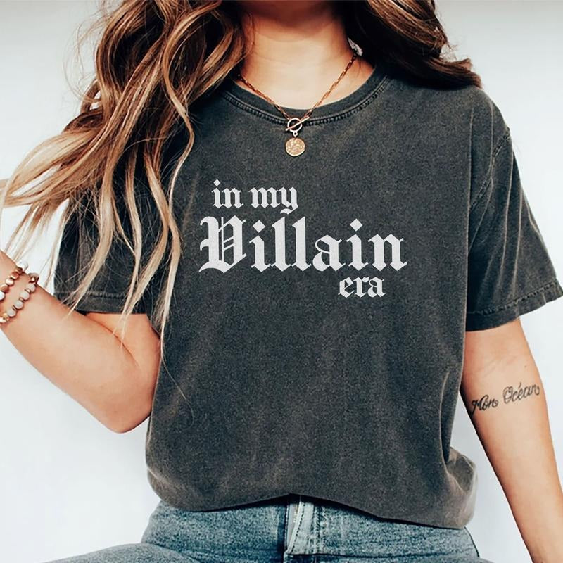 In My Villain Era Shirt, Booktok Unisex Graphic Printed Tee, Book Lover Unhinged Shirt, Dark Romance Tee, Independent Proud Gen X Tee, Be The Villain Comfy Fabric Graphic Tee, Women's Tops, Womenswear, Cotton Soft Fabric Tee