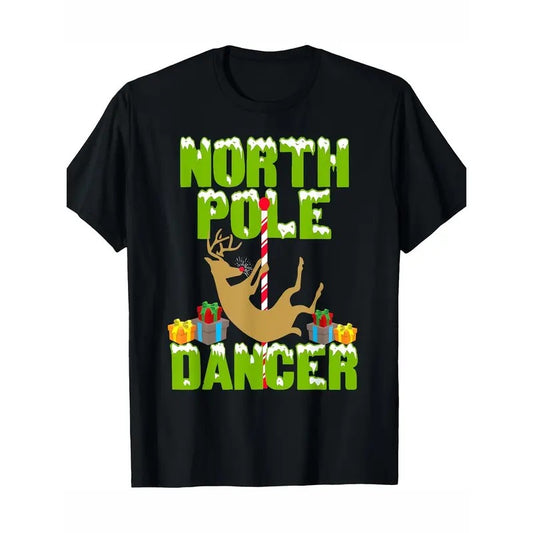 Inappropriate Christmas Shirts Funny NORTH POLE DANCER T-Shirt Made in USA