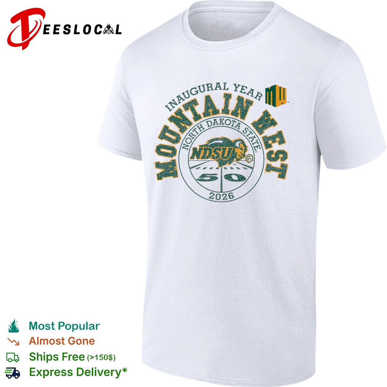 Inaugural Year Mountain West North Dakota State NDSU 2026 50 football shirt