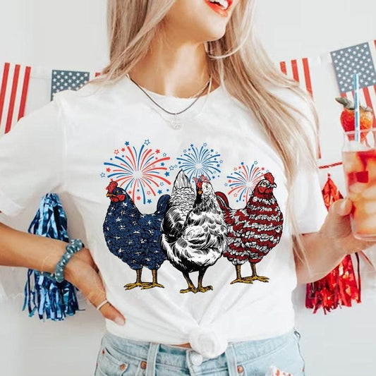 Independence Day, Patriotic USA Chicken, Retro American 4th Of July, Patriotic, Retro American Hoodie, T-shirt and sweater