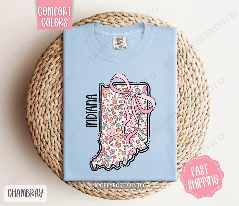 Indiana Comfort Colors State Tshirt, Cute Indiana Shirt, Indiana Tshirt, Indiana Shirt