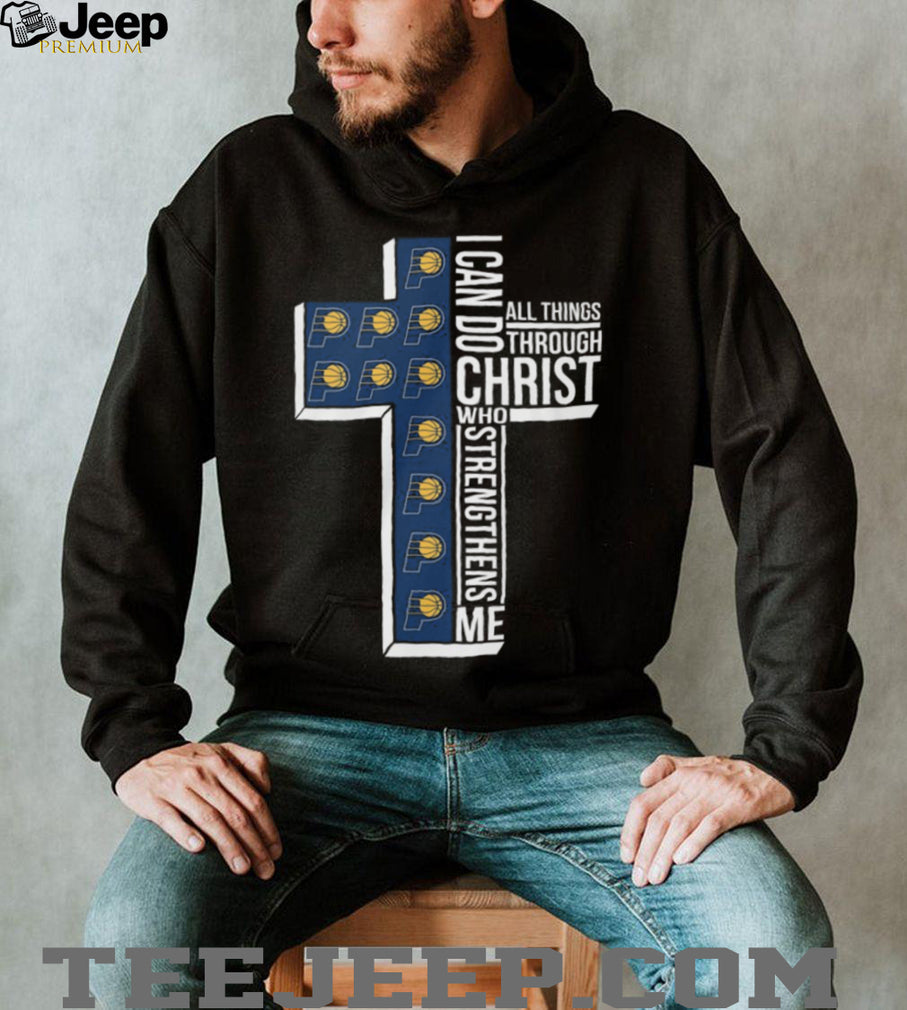 Indiana Pacers Basketball Religious Cross Phil 4.13 I Can Do All Things Through Christ T Shirt