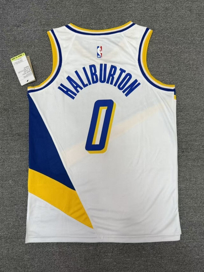 Indiana Pacers #0 Tyrese Haliburton 26 Season Pacers Team City White Style 1