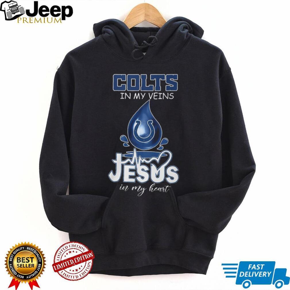 Indianapolis Colts In My Veins Jesus In My Heart Blue Blood Fan T Shirt