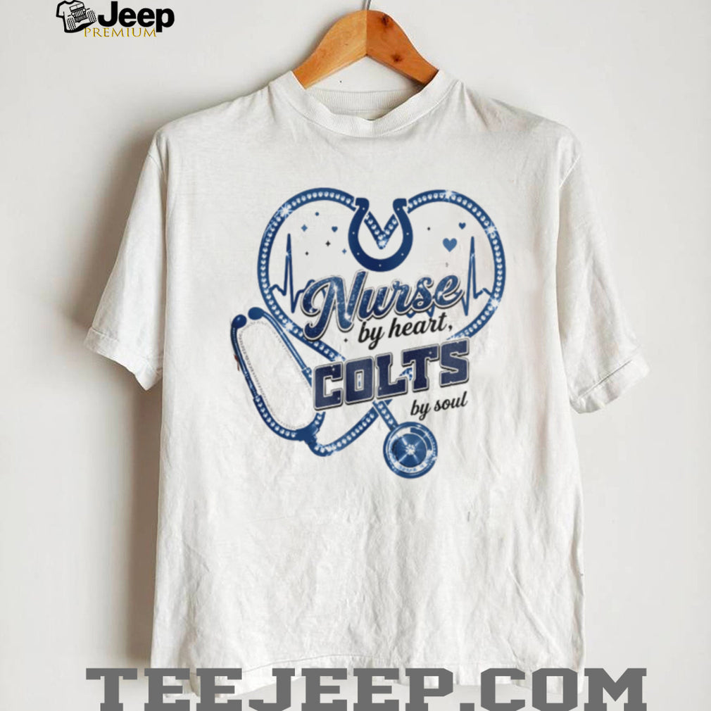 Indianapolis Colts Nurse By Heart Soul Stethoscope & Horseshoe T Shirt