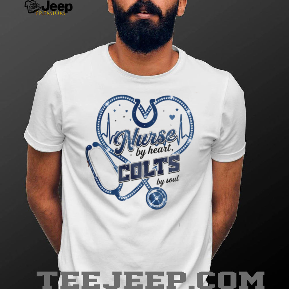 Indianapolis Colts Nurse By Heart Soul Stethoscope & Horseshoe T Shirt