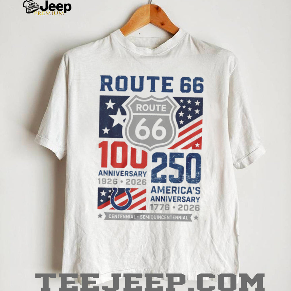 Indianapolis Colts Route 66 Centennial & USA 250th Anniversary Commemorative T Shirt