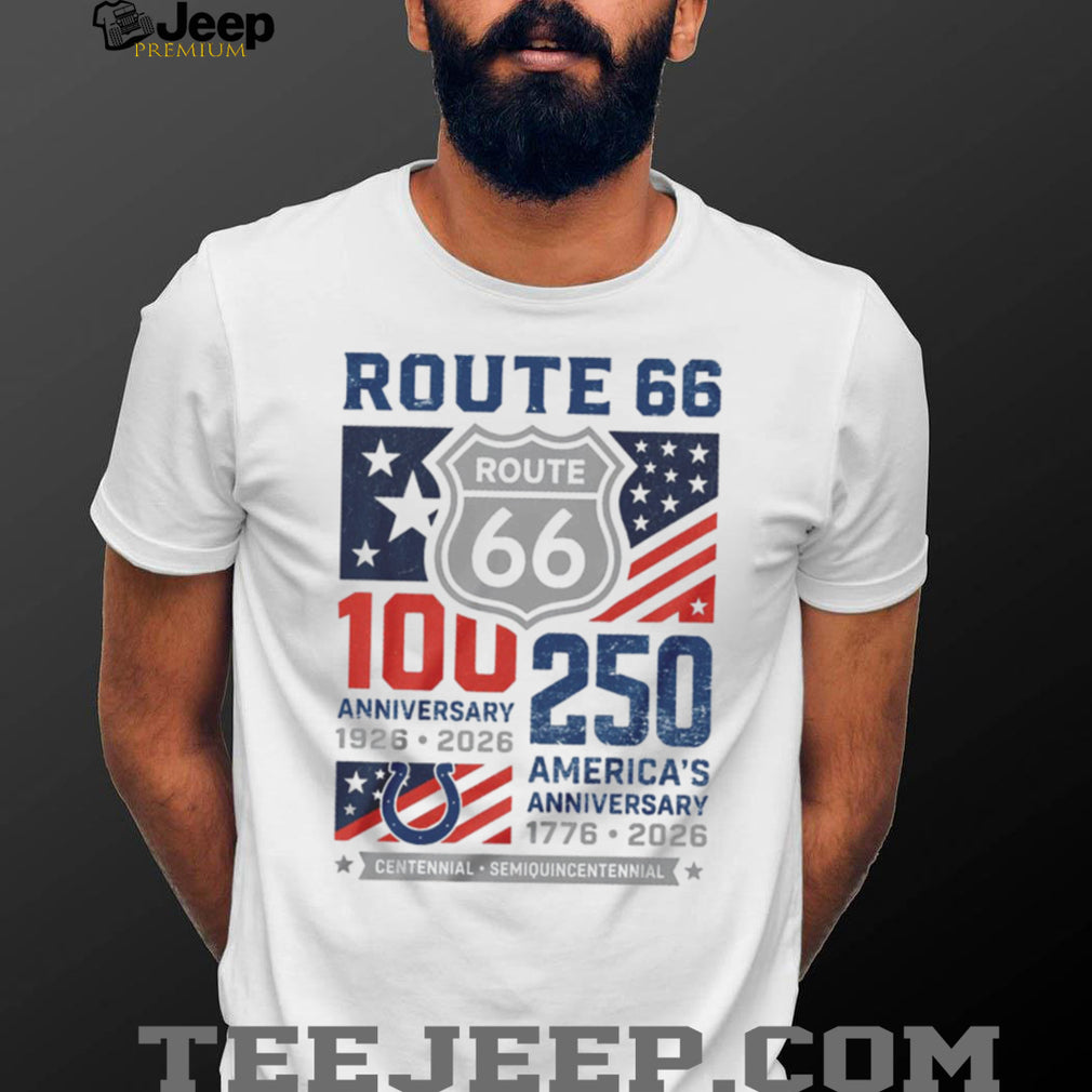 Indianapolis Colts Route 66 Centennial & USA 250th Anniversary Commemorative T Shirt