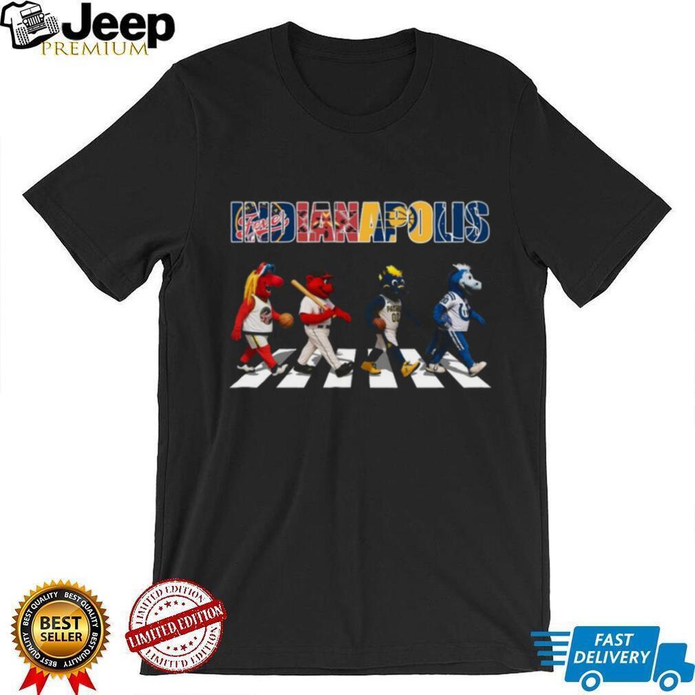 Indianapolis Sports Mascots Abbey Road Parody Colts Pacers Fever T Shirt