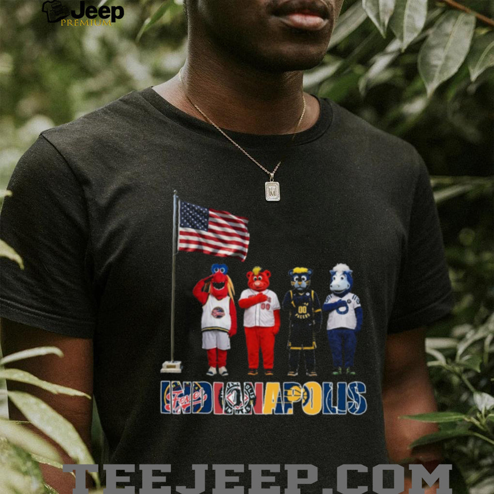 Indianapolis Sports Mascots US Flag Salute Patriotic Coffee T Shirt
