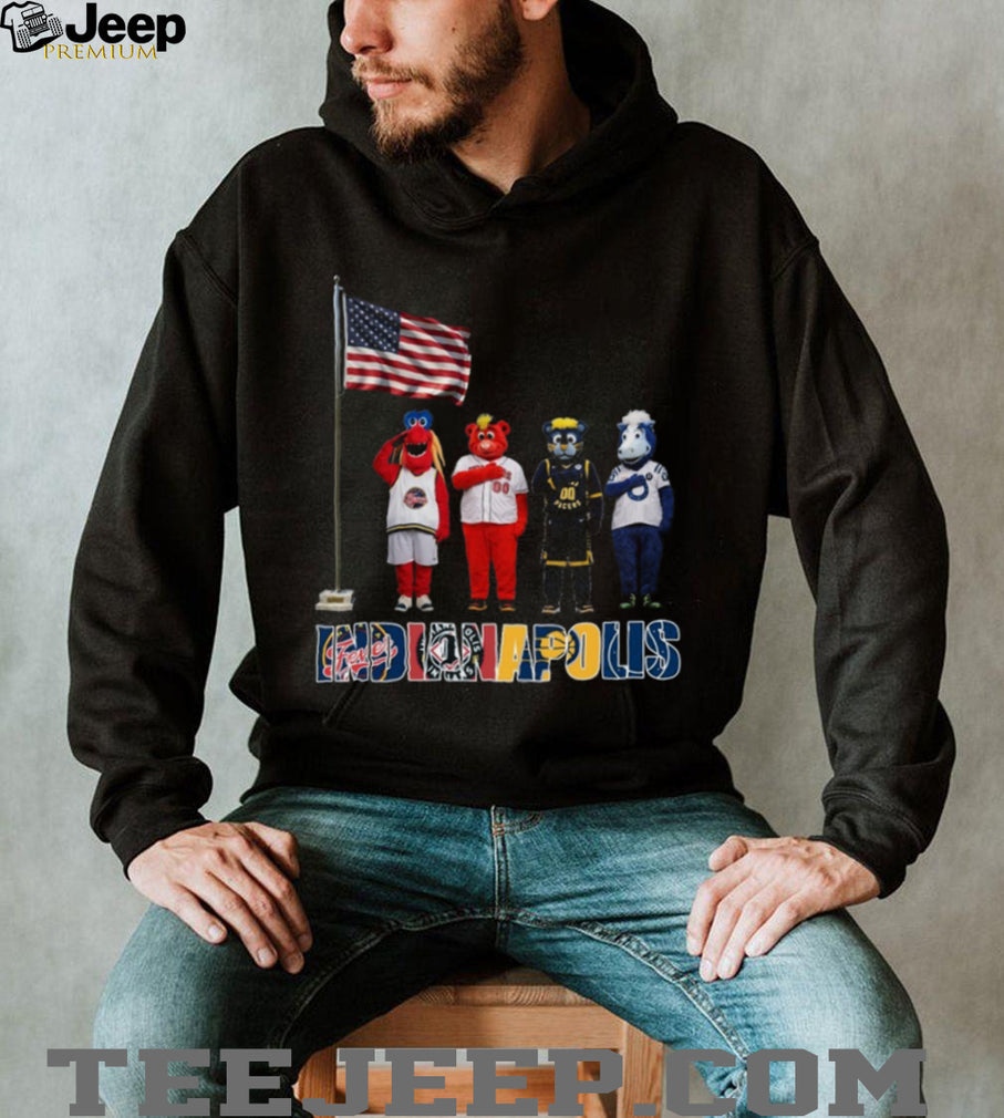 Indianapolis Sports Mascots US Flag Salute Patriotic Coffee T Shirt