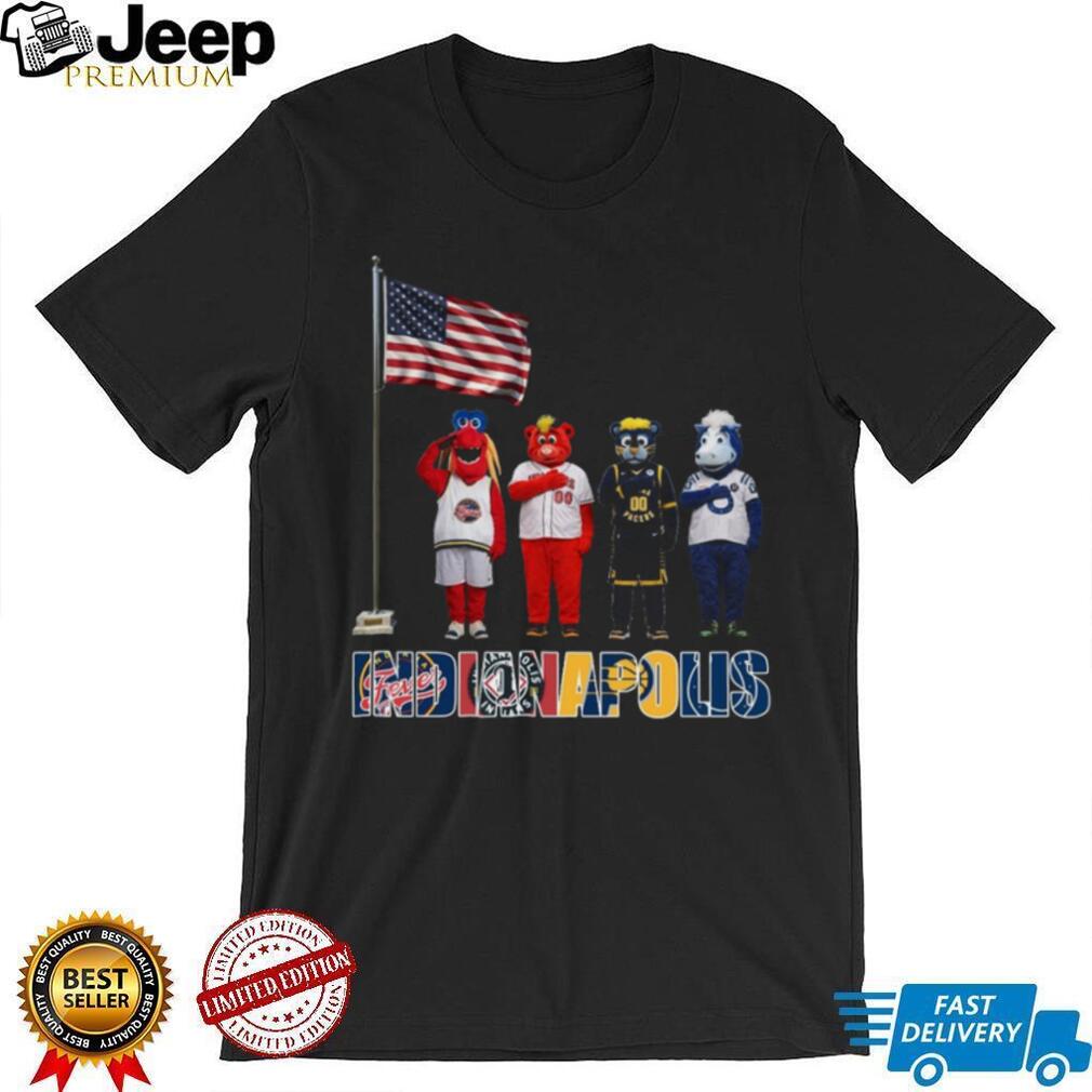 Indianapolis Sports Mascots US Flag Salute Patriotic Coffee T Shirt