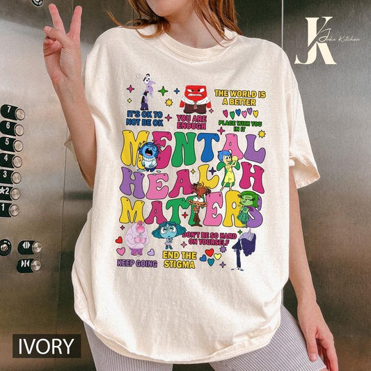 Inside Out 2 T-Shirt, Mental Health Matter Shirt, It's Okay to Feel All The Feels Shirt, Inside Out Characters Shirt,...
