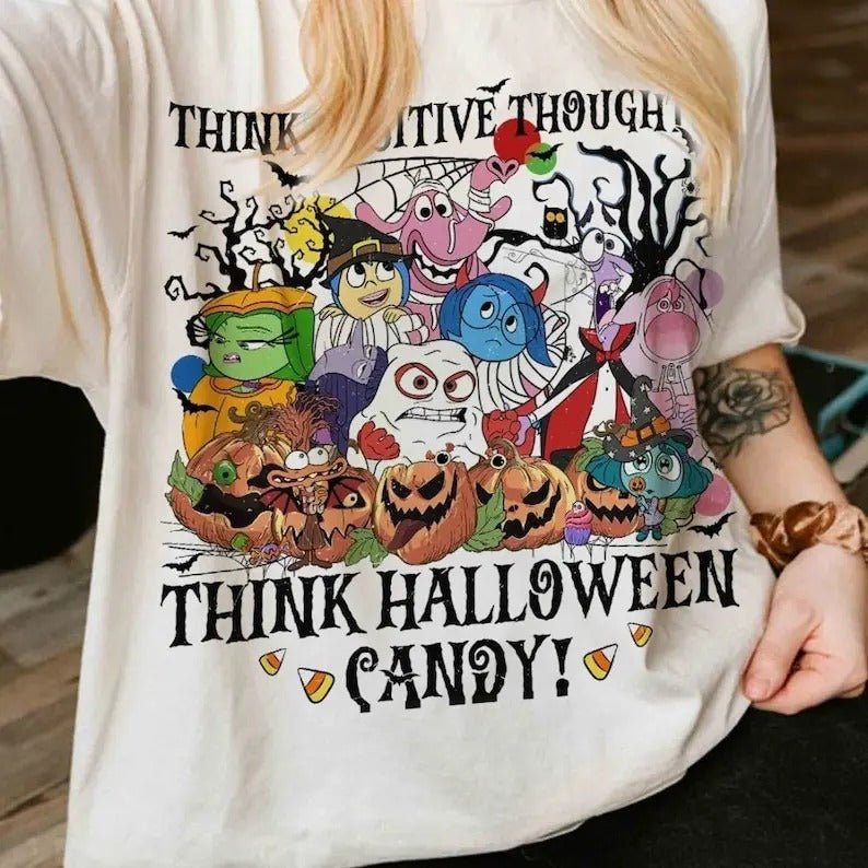 Inside Out Halloween Shirt, Inside Out 2 Movie Joy Disgust Anger Sadness Fear Anxiety Envy Ennui Embarrassment Pumpkin Ghost Family, Inside Out characters shirt, It's Okay To Feel All The Feels Shirt,  halloween shirt, Inside Out 2shirt