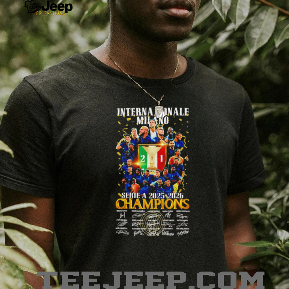 Internazionale Milano Serie A 2025 2026 Champions T Shirt Inter Milan Squad Signatures T Shirt