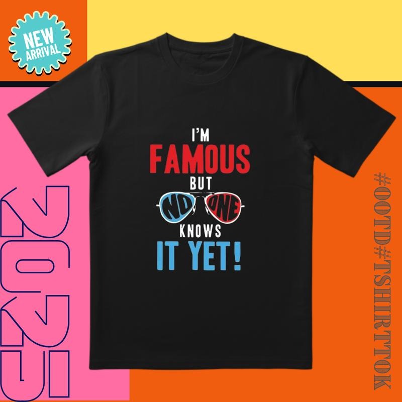 'Invisible Celebrity' Tee |   Orange-Blue Contrast |   'I'm Famous' Social Media Must-Have