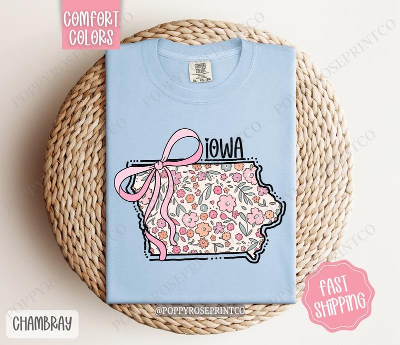 Iowa Comfort Colors State Tshirt, Cute Iowa Shirt, Iowa Tshirt, Iowa Shirt