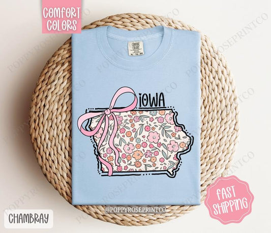 Iowa Comfort Colors State Tshirt, Cute Iowa Shirt, Iowa Tshirt, Iowa Shirt