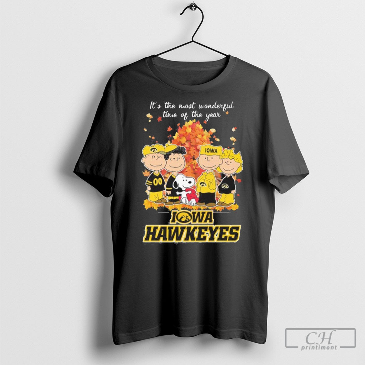 Iowa Hawkeyes And Peanuts Characters Its The Most Wonderful Time Of The Year Shirt
