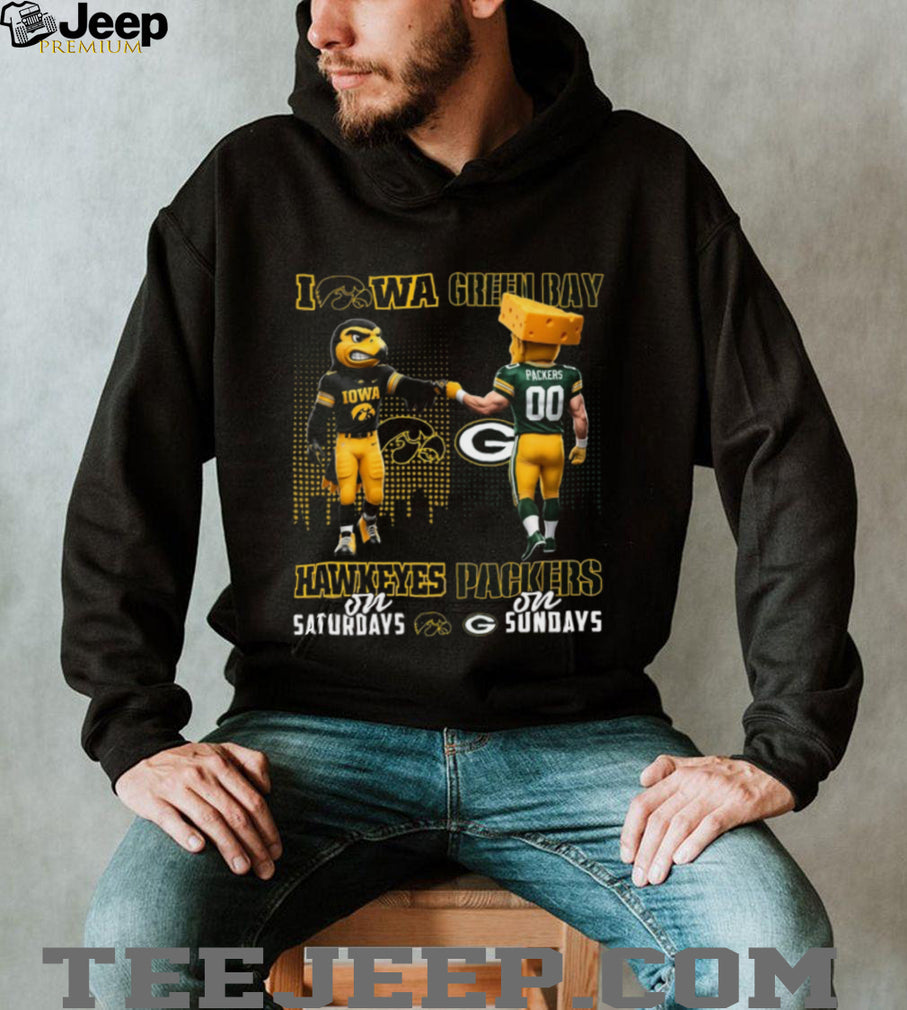 Iowa Hawkeyes and Green Bay Packers “Hawkeyes on Saturdays Packers on Sundays” T Shirt