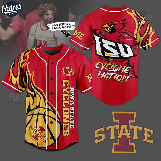 Iowa State Cyclones Basketball Team Custom Baseball Jersey - Padres Jersey Oasis: Elevate Your Baseball Style... (Image 1)