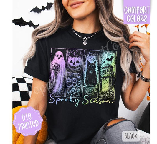 Iridescent Spooky Season Shirt Comfort Colors, Trendy Halloween Tshirt