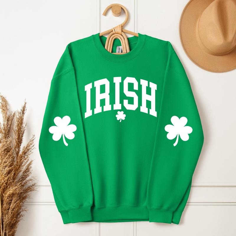 Irish Sweatshirt, St Patricks Day Sweatshirt, Irish Crewneck, St Patricks Day Shirt, Saint Patricks Day, Elbow Patch, Womens St Paddys Day