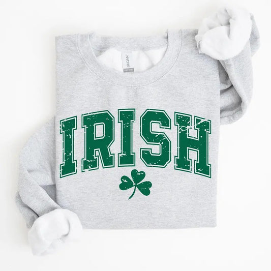 Irish, Lucky, St. Paddy's Day, Clover, Shamrock, Lucky Charm, St Patrick's Day Sweatshirt, Crew Neck, Women's, Crewneck