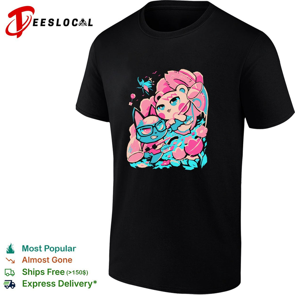 Isabelle and Raymond Animal Crossing cherry blossom flowers shirt
