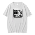 Israel Kills Kids Stencil Font Black Square Border Men Tshirts Sweater