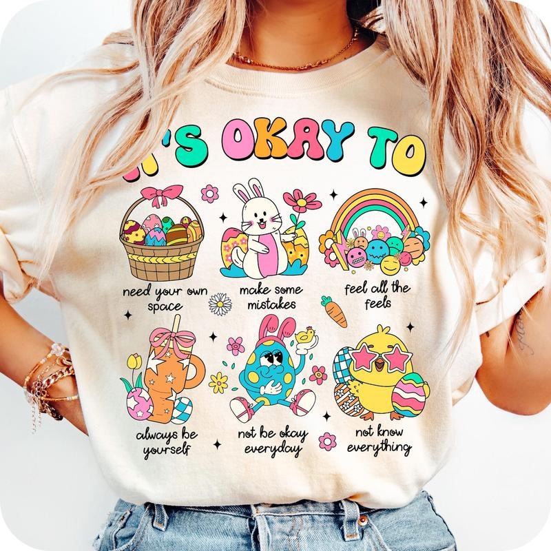It'S Okay To Feel Counselor Easter T- Shirt, School Psychologist T- Shirt, Counselor Easter T- Shirt Comfort Colors