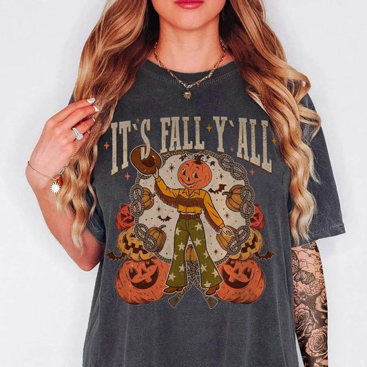 It's Fall Y'all Pumpkins Shirt, Vintage Halloween Pumpkin Tee, Fall Shirt, Fall Pumpkin Tee, Retro Fall Autumn Shirt