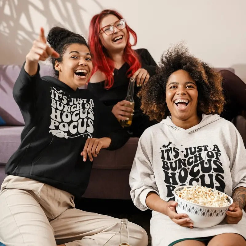 It's Just A Bunch Of Hocus Pocus Hocus Pocus Retro Wavy Sanderson Sisters Hocus Pocus Tshirt Halloween