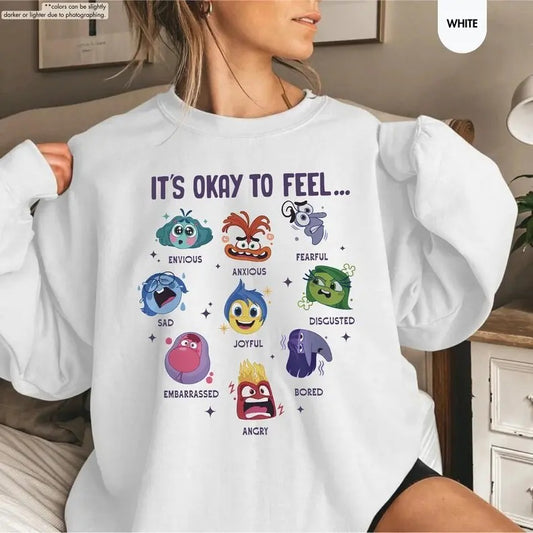 It's Okay To Feel All the Feels Sweatshirt, Mental Health Sweatshirt, Inside Out 2 Sweatshirt, Movie Sweater, Emotional Sweatshirt