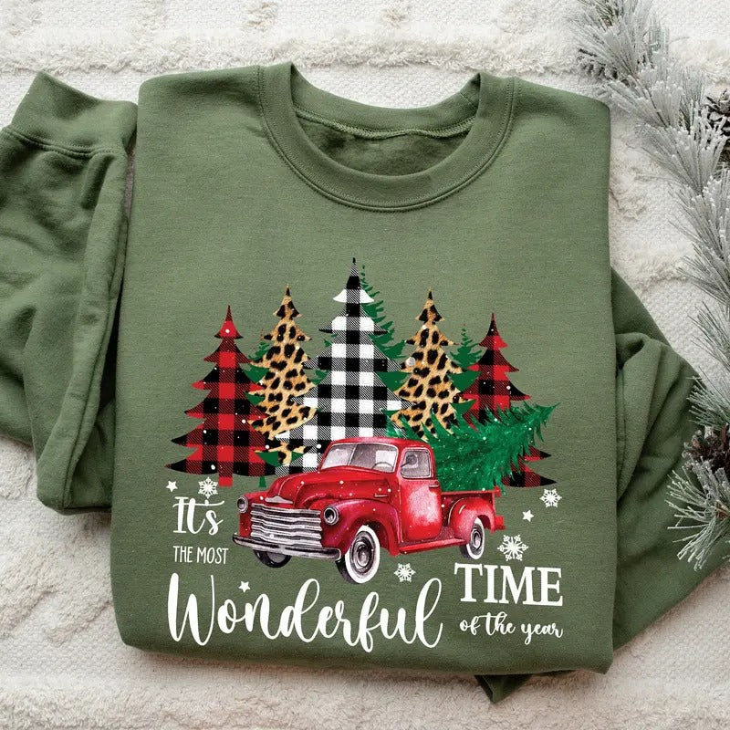 It's The Most Wonderful Time Of The Year Sweatshirt, Christmas Sweatshirt, Gift For Christmas, Family Christmas Shirt, Womens Christmas Tee Cotton Crewneck