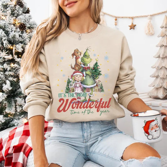 It's The Most Wonderful Time Of The Year Sweatshirt, Grinch Christmas Shirt, Christmas Movie Shirt, Grinchmas Sweatshirt, Funny Christmas T-Shirt