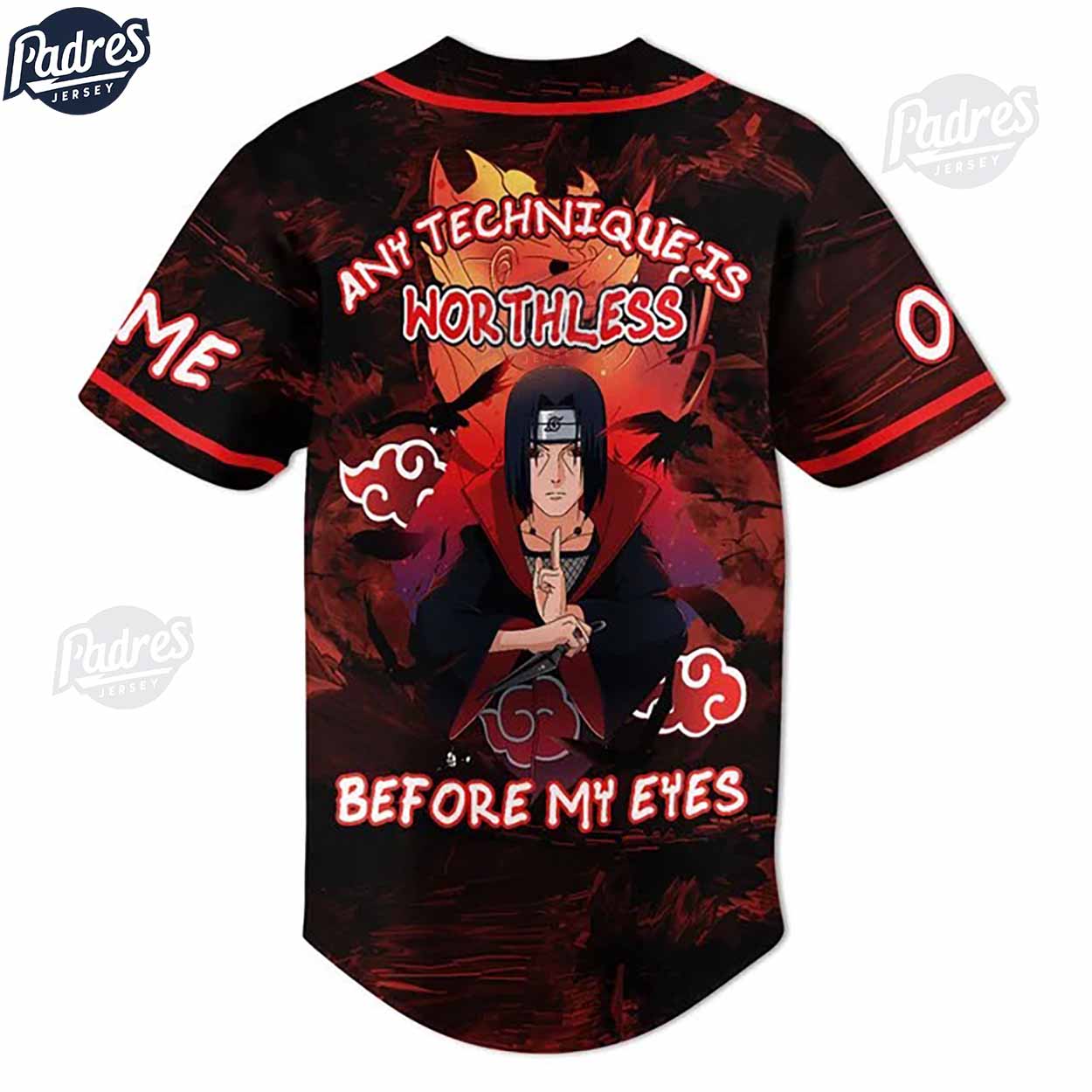 Itachi Uchiha Custom Baseball Jersey Online - Padres Jersey Oasis: Elevate Your Baseball Style Game T-Shirts,... (Image 1)