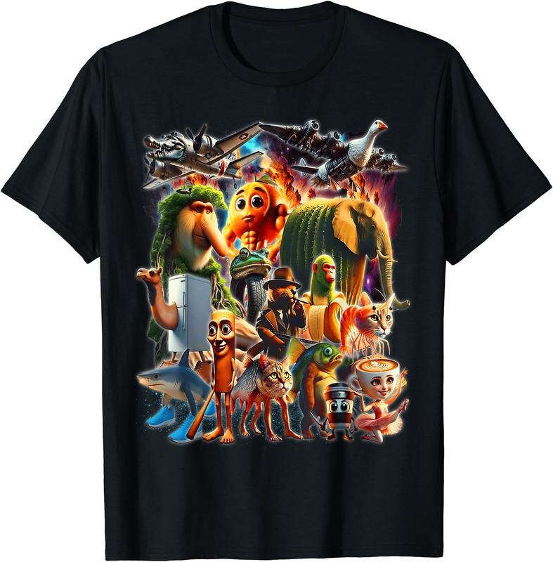 Italian-Brainrot AI Generated Animals Gen Z Men Women Youth T-Shirt | Unisex Cotton Tee Gift, Crewneck, Short Sleeve