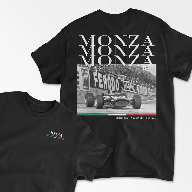 Italy Monza Racing Track Inspired T-Shirt, Grand Prix Shirt, Italian Vintage Racing Circuit, Leclerc Monza, Motorsport Apparel, Car Merch, Menswear