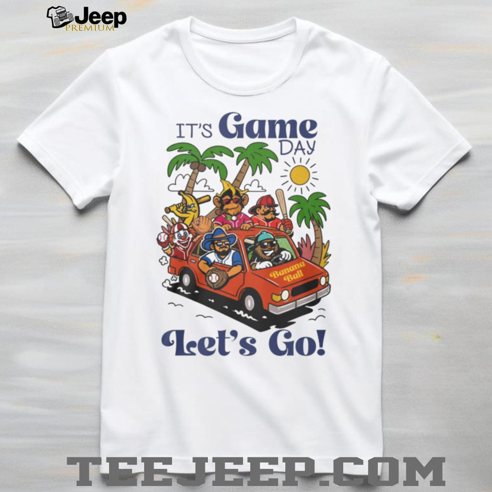 It’s Game Day Let’s Go Banana Ball Mascot Road Trip Cartoon T Shirt