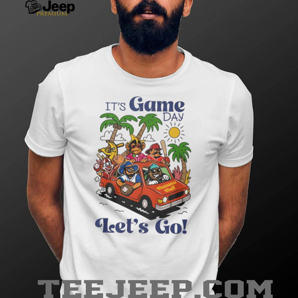 It’s Game Day Let’s Go Banana Ball Mascot Road Trip Cartoon T Shirt