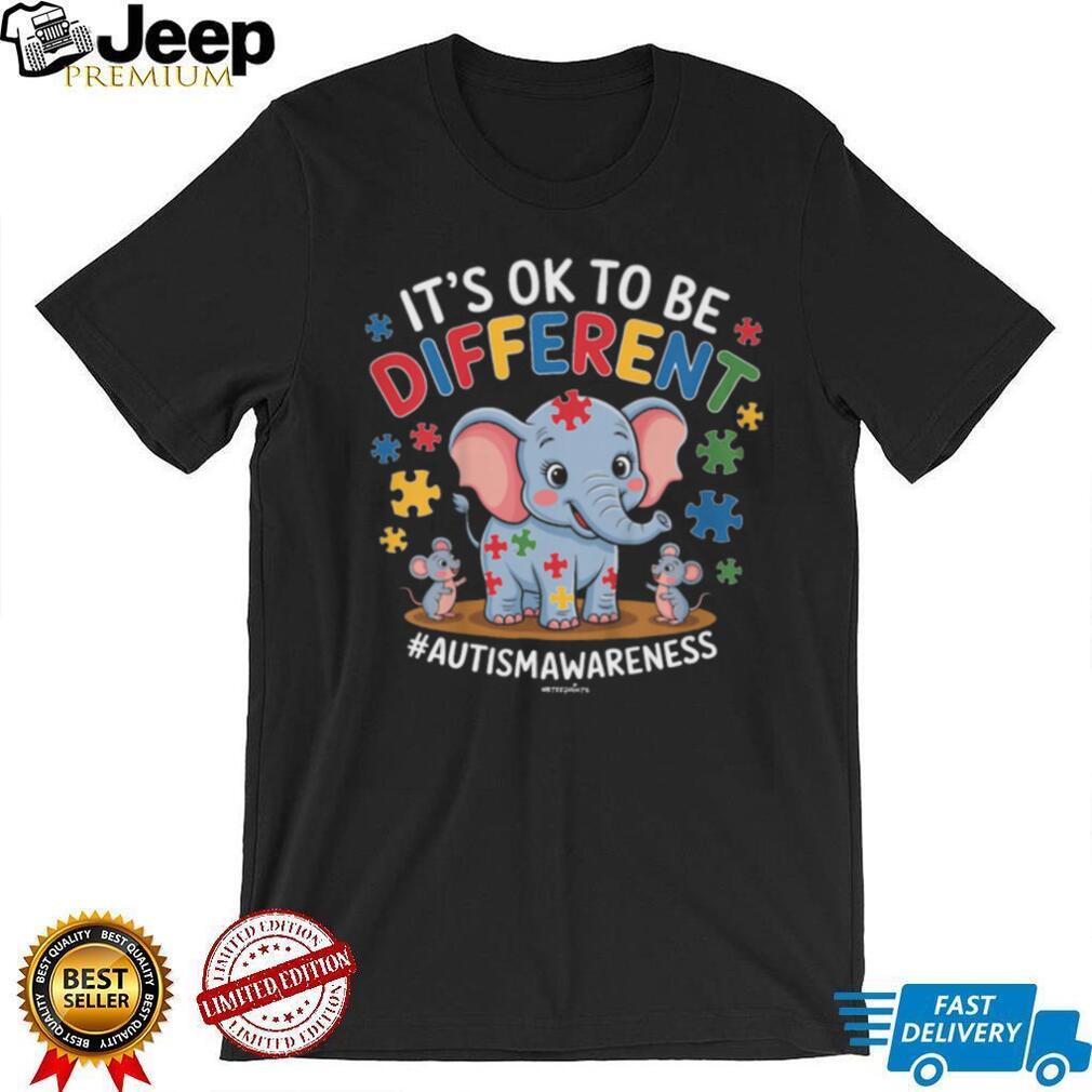 It’s OK To Be Different Elephant Autism Awareness Kids & Adults T Shirt