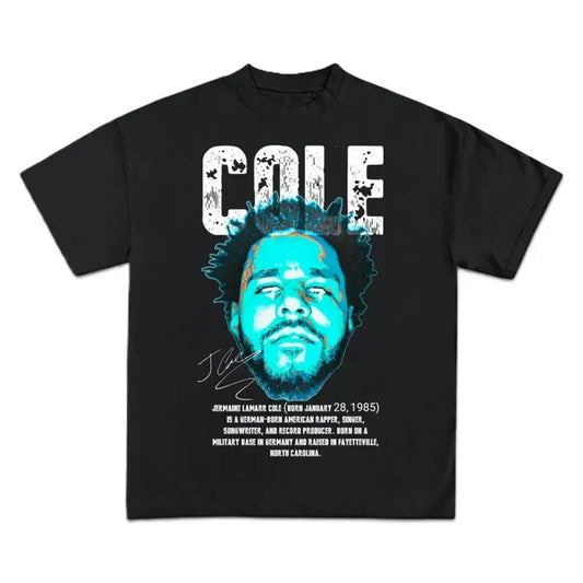 J Cole Shirt, Vintage Black Rap Tee, Iconic Hip Hop Graphic Print, Merch for Fans, Premium Heavy Cotton, Music Lovers, Streetwear Vibe Menswear Soft