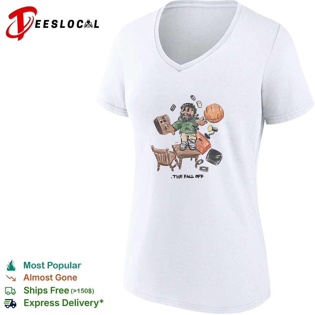 J Cole The Fall Off cartoon desk basketball shirt