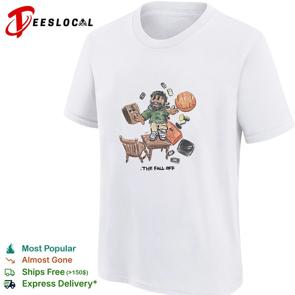 J Cole The Fall Off cartoon desk basketball shirt
