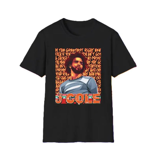 J Cole Unisex Softstyle T-Shirt, Hip Hop Artist, The Ville, Dreamville, Rapper Song Lyrics, Vintage Style Music Tee, Concert Shirt, Fashion for Fans